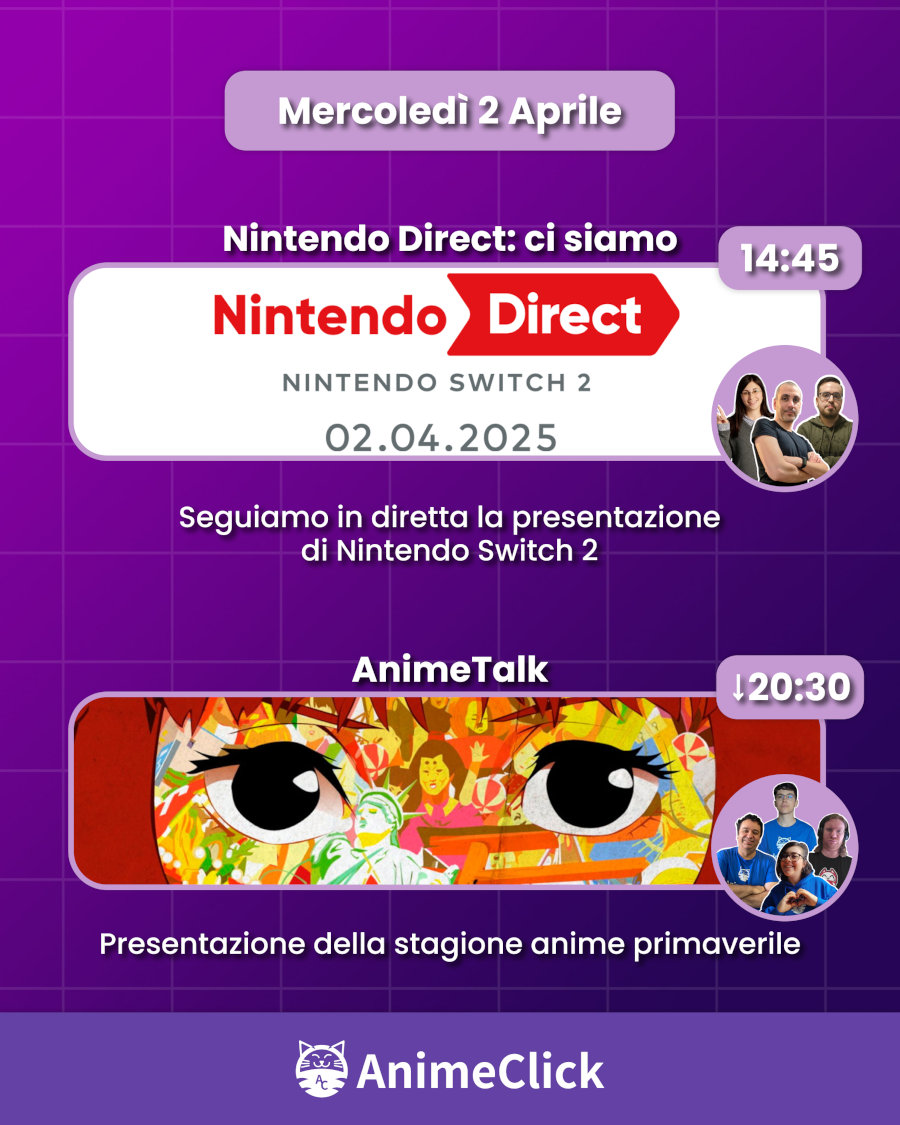 AnimeClick su Twitch: programma dal 31 marzo al 6 aprile AnimeClick su Twitch: programma dal 31 marzo al 6 aprile